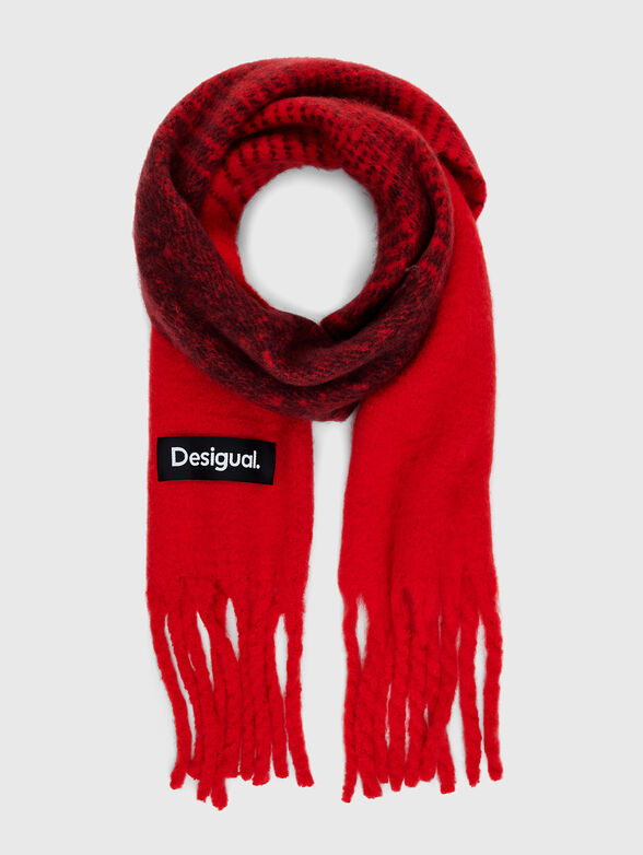 Grey scarf with fringe - 1