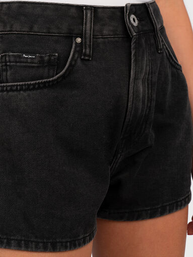 SUZIE black denim shorts - 4