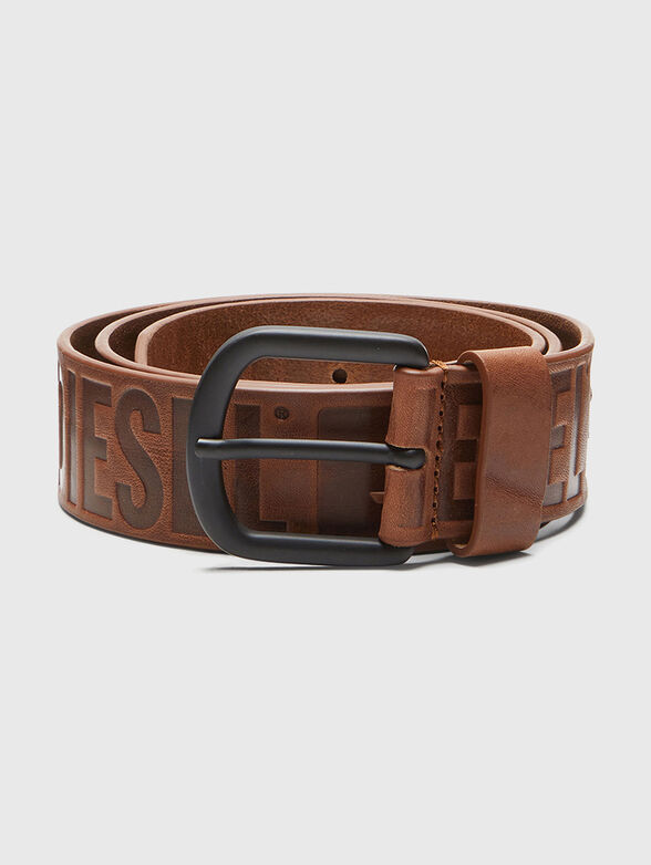 B-ARCHIVE II logo black leather belt - 1