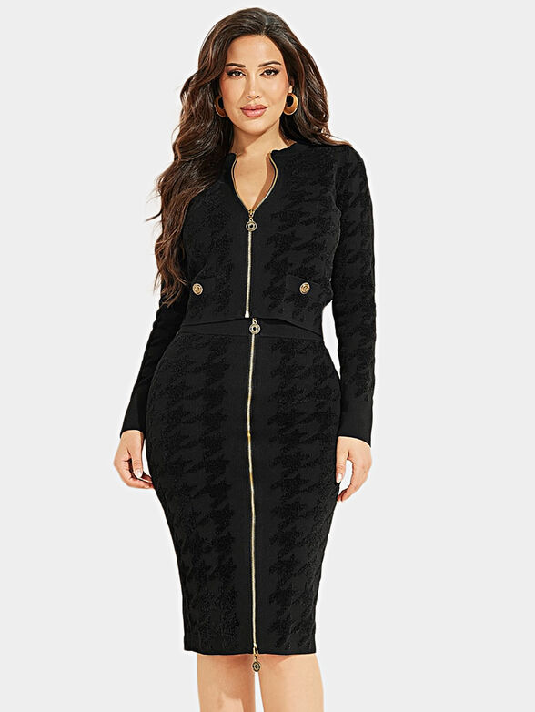 AMBER Black cardigan with zip - 1