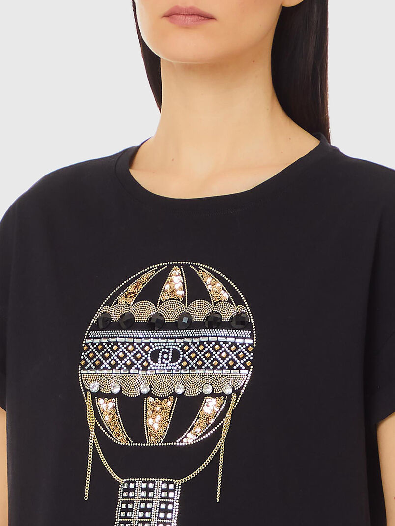 T-shirt with applique rhinestones - 3