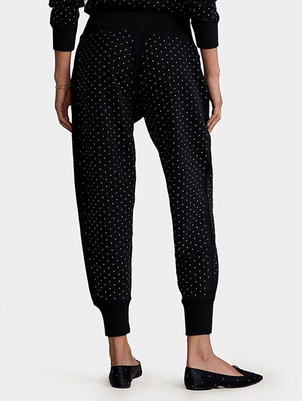 Sports pants with appliqued rhinestones - 2