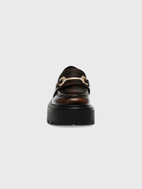 OCCUPY black leather loafers - 4