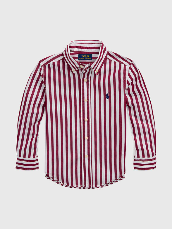 Striped shirt with embroidered logo - 1