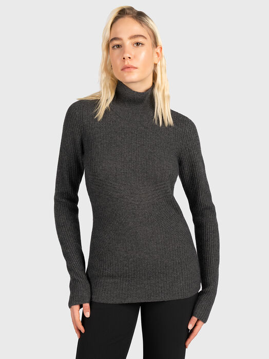 Wool and cashmere blend sweater in black color