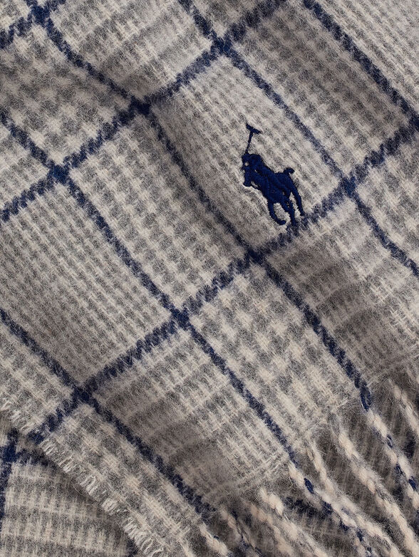 Checkered gray scarf with logo - 2