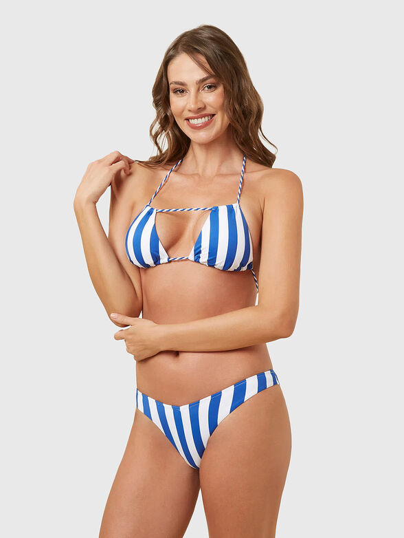ISLA swimsuit top with blue striped print - 2