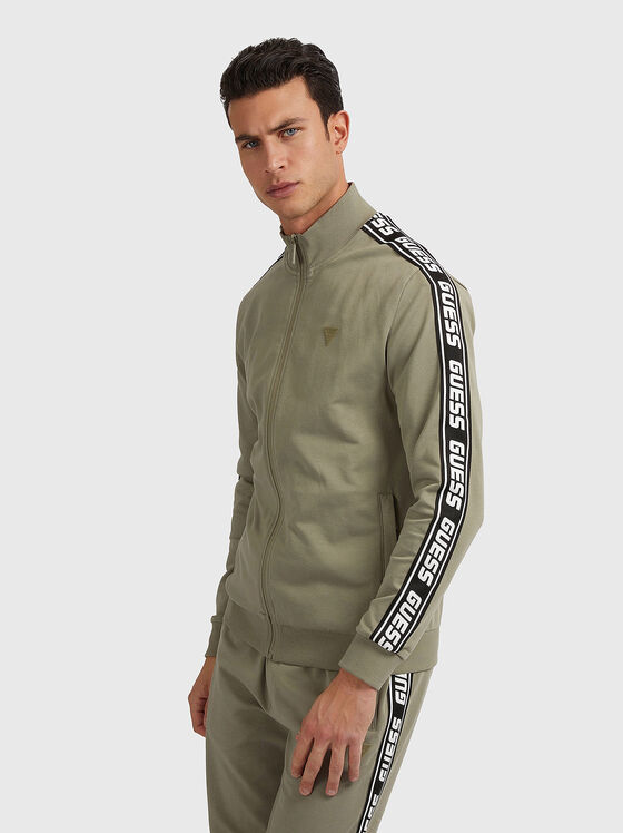 Black sweatshirt with logo trim - 1