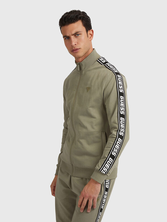 Black sweatshirt with logo trim - 1