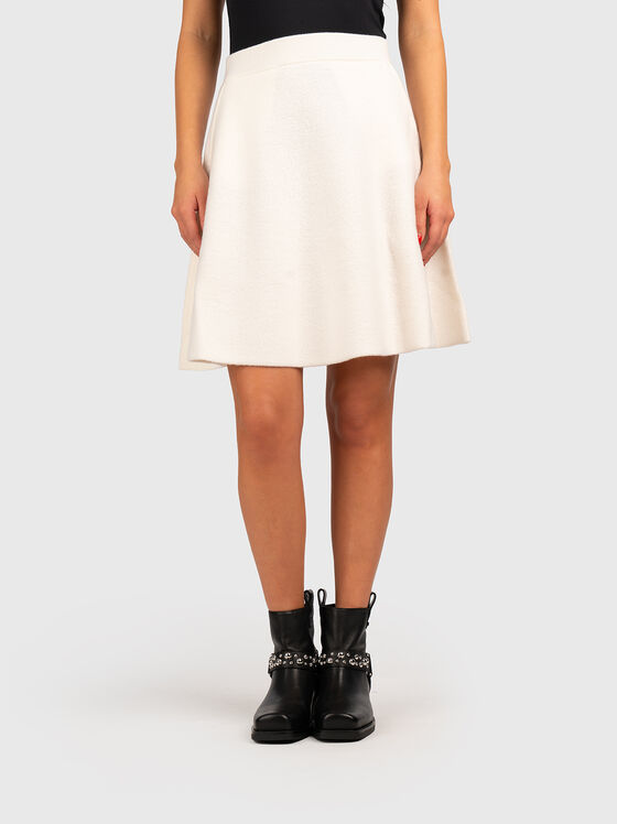 Ecru wool mini skirt - 1
