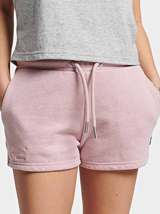 Къси панталони в розов цвят с лого - 1