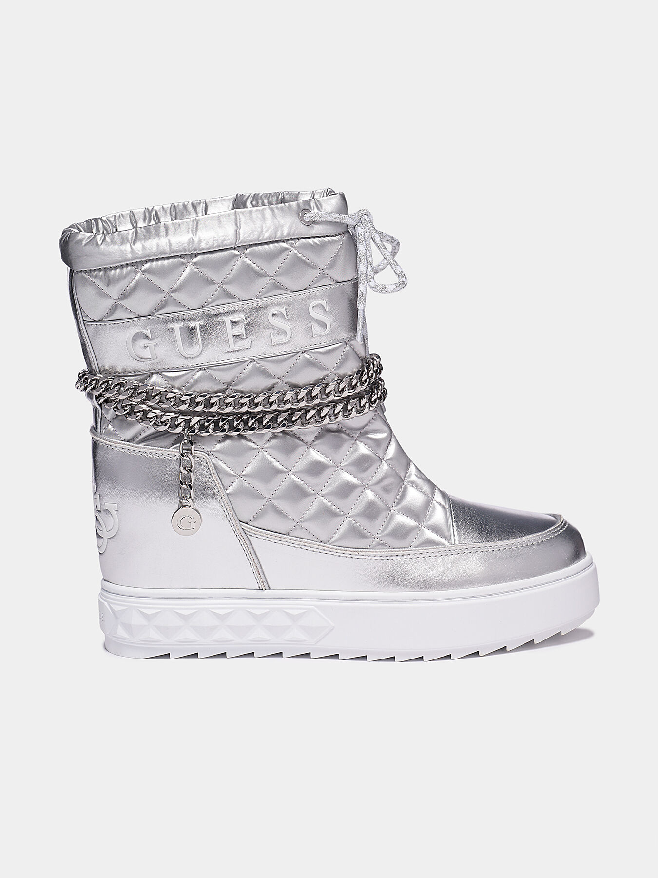 FARIBA Ankle boot in silver color brand GUESS Globalbrandsstore en