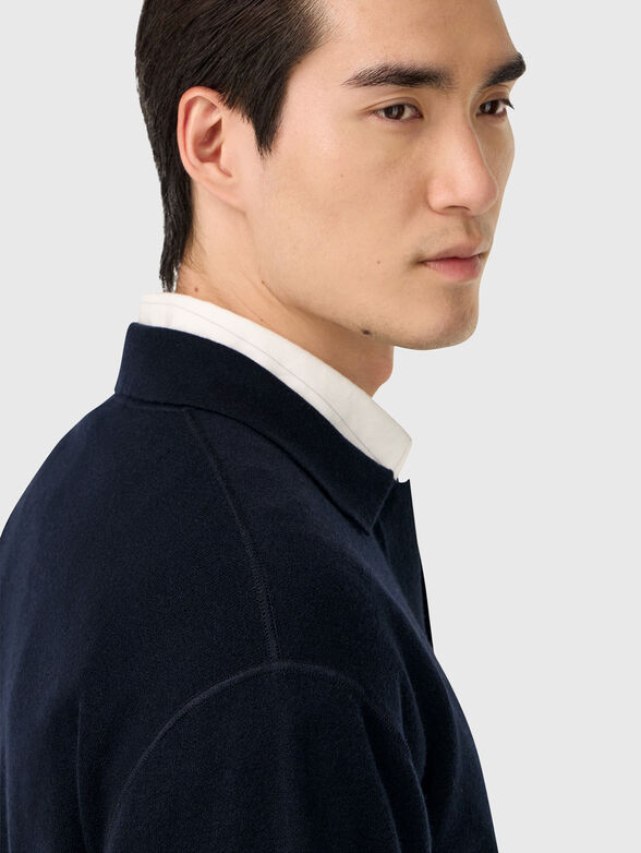 Knitted wool and cashmere polo shirt - 4