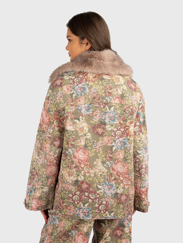 Faux fur jacket with collar - 3