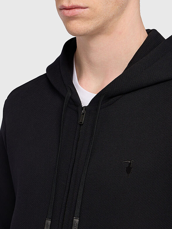 Cotton sweatshirt with hood and zip - 4
