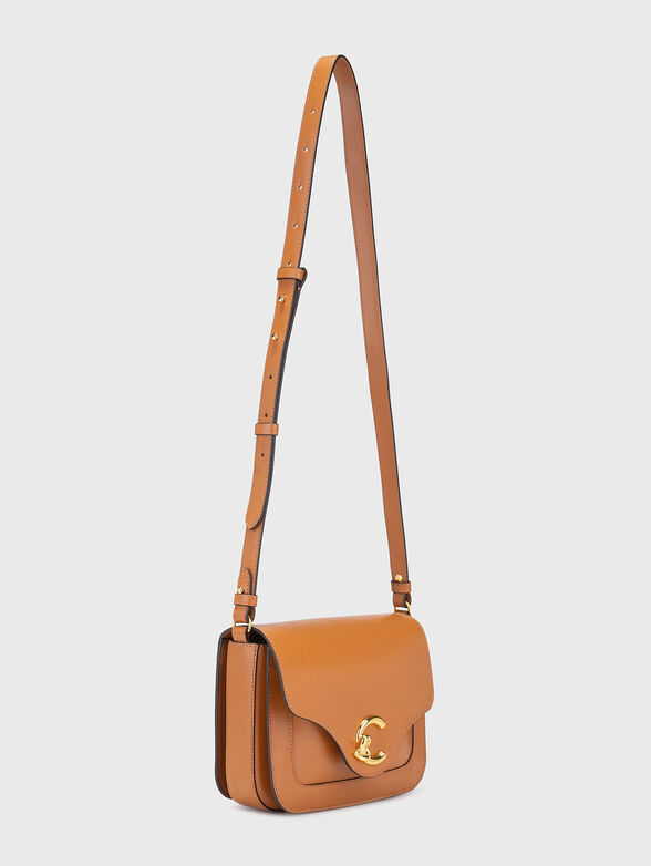 Leather crossbody bag with gold details - 2