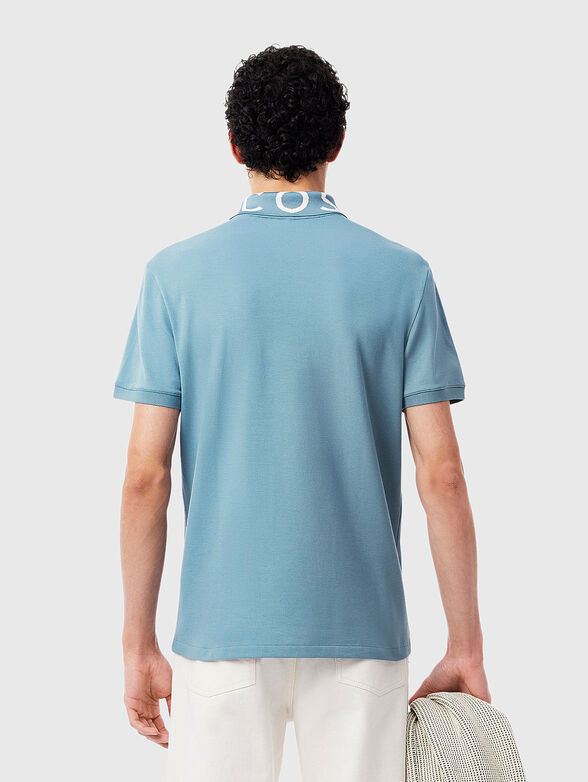 Cotton polo shirt in blue - 3