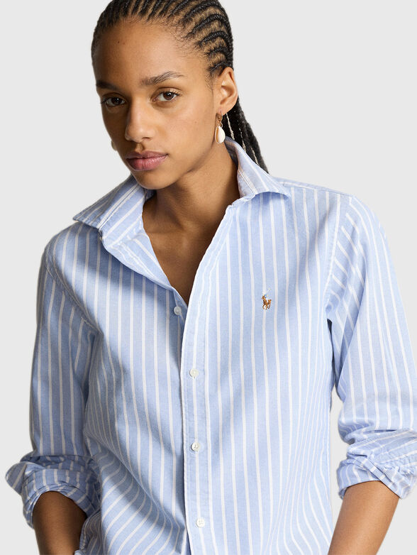 Striped shirt with logo detail  - 4