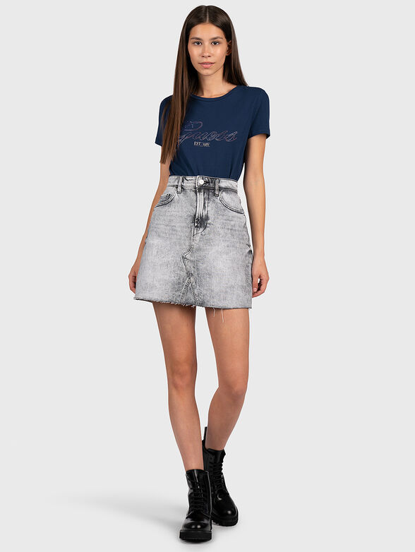 Denim skirt with worn-out effect - 4