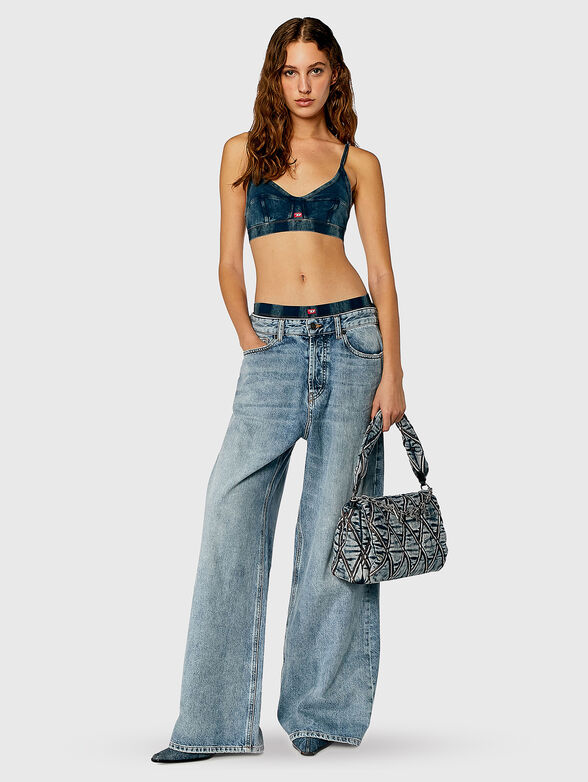 Jeans with wide legs and washed effect - 4