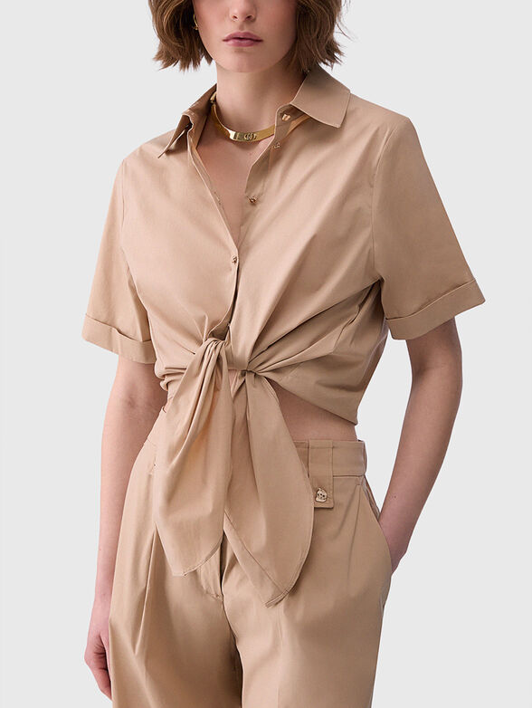 Cropped shirt with ties  - 1