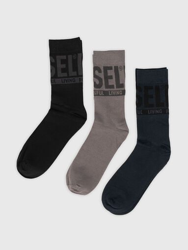 Set of three pairs of socks in black - 3