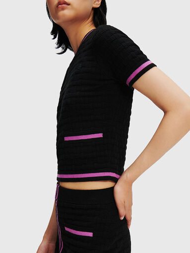 Black knitted T-shirt - 5