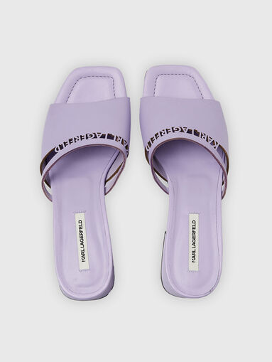 PLAZA leather heeled slippers - 5