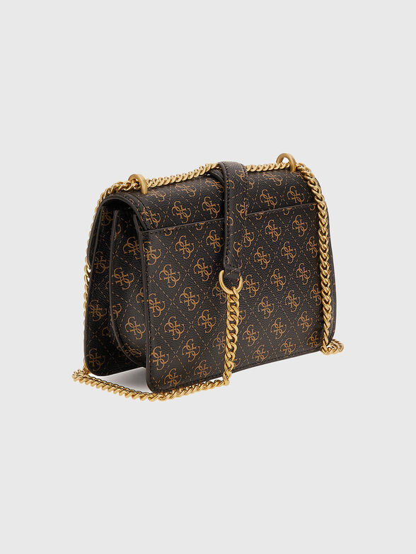 Golden logo accent crossbody bag  - 3