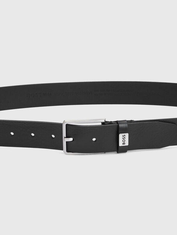 Leather belt with logo - 3