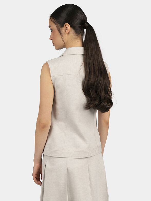 Light grey vest with pockets - 3