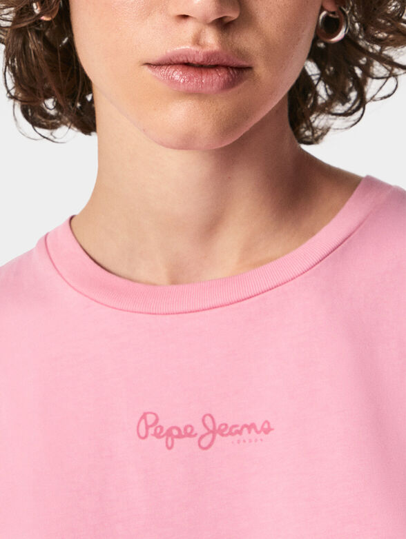 Light blue T-shirt NINA with logo detail - 4