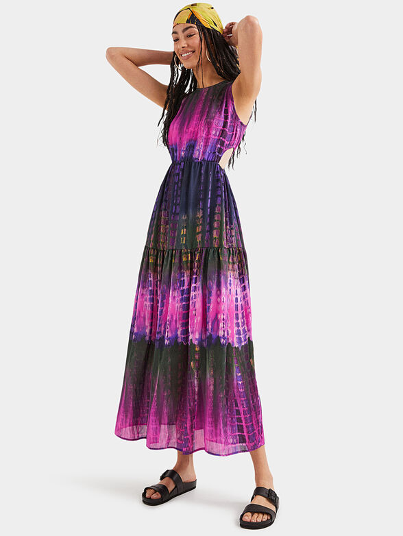 Maxi dress with multicolor tie-dye effect - 4
