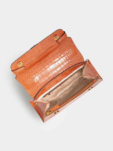 AVIANA crossbody bag with croc texture and logo - 4