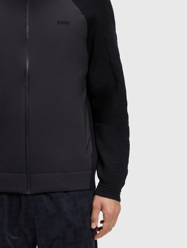 Wool blend swetshirt with hood and zip - 5