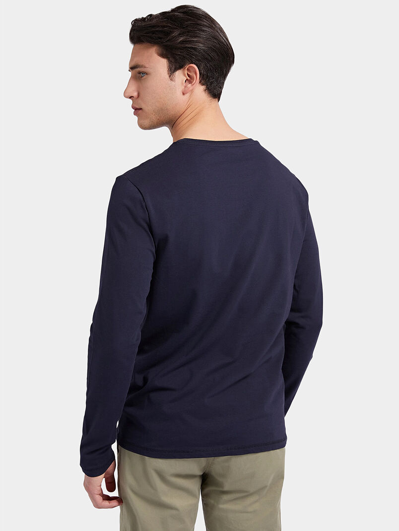 BLURRY cotton navy blue blouse - 3