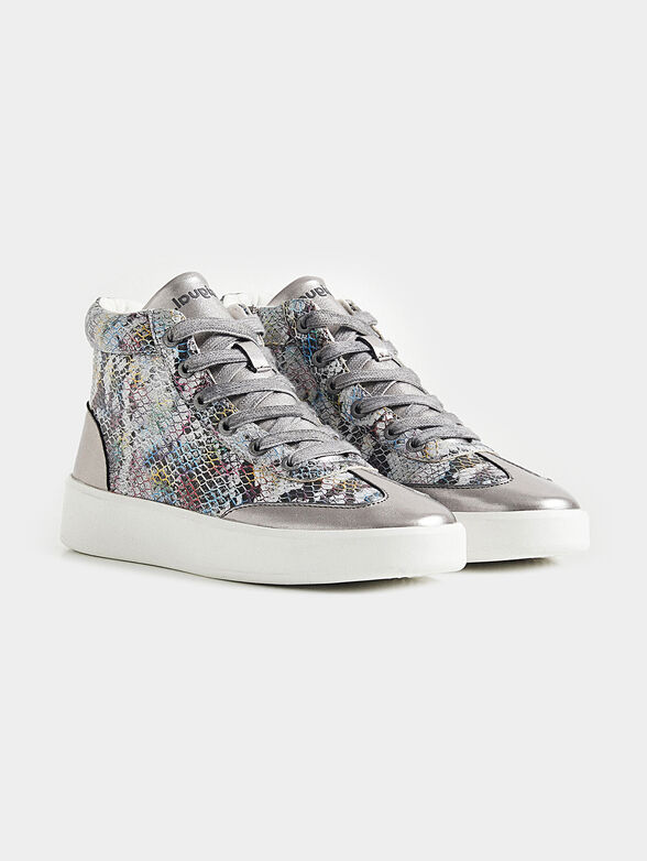 High-top sneakers with animal print - 3