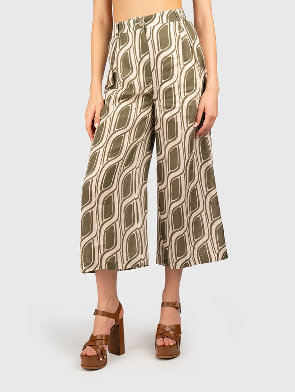 High waisted printed trousers - 0