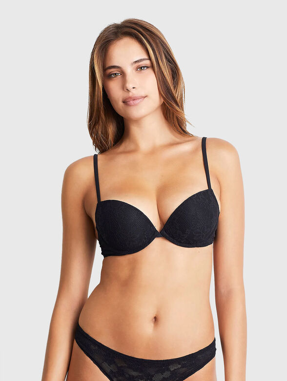 STRETCH LACE push up bra in black - 1
