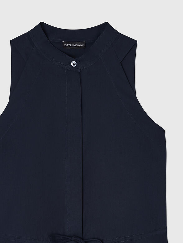 Cotton poplin dress with ties - 4