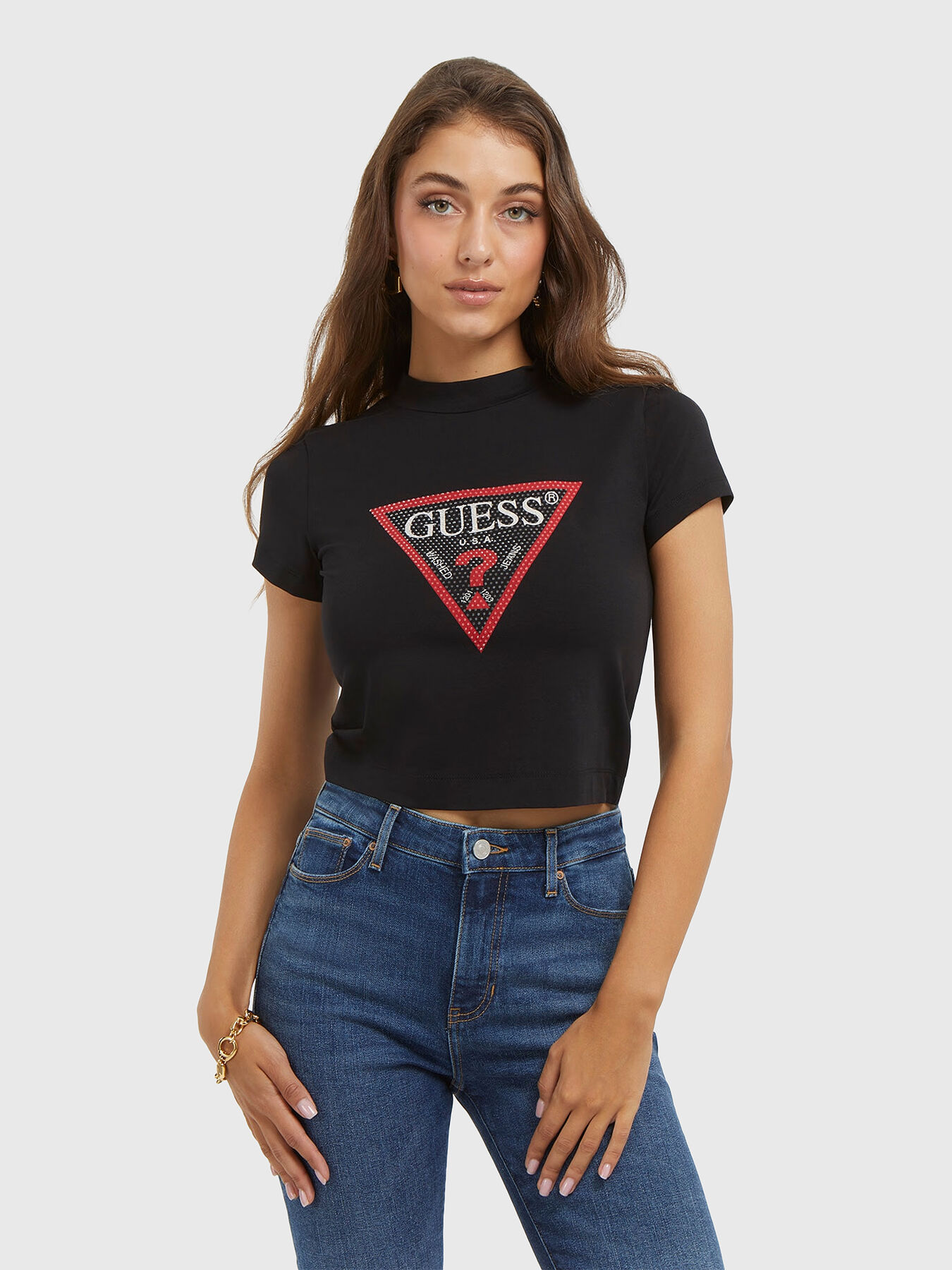 Cropped guess shirt hot sale