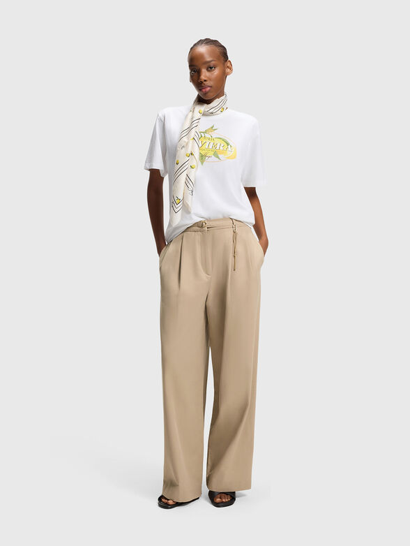 HENESA cotton trousers with gold detail - 4