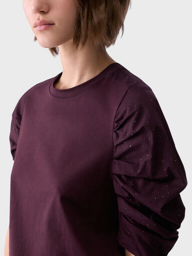 T-shirt with sleeves gathered - 5