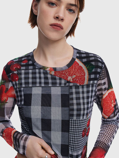 Long sleeve blouse with print - 4
