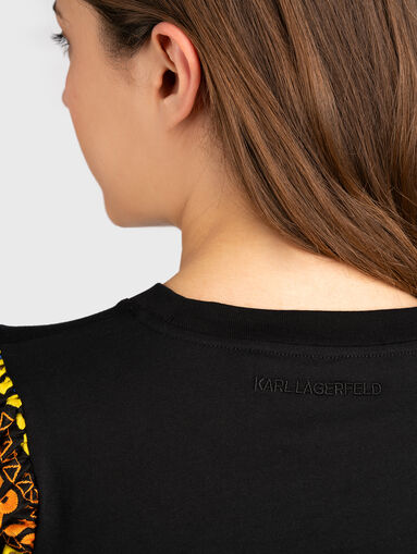 Black T-shirt with accent sleeves - 4