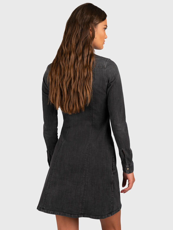 Denim dress with snap buttons - 2