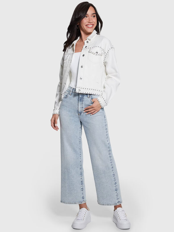 CLARA back print denim jacket - 5