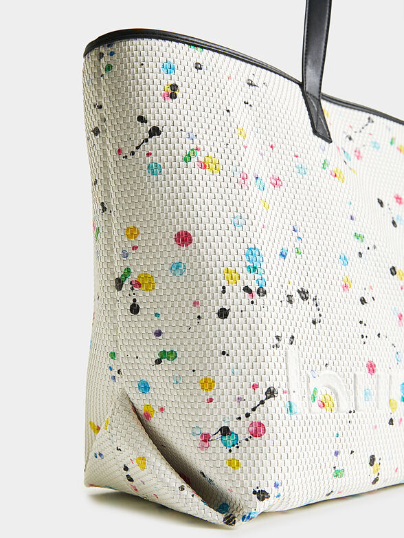 Shopper bag with paint splatter print - 5