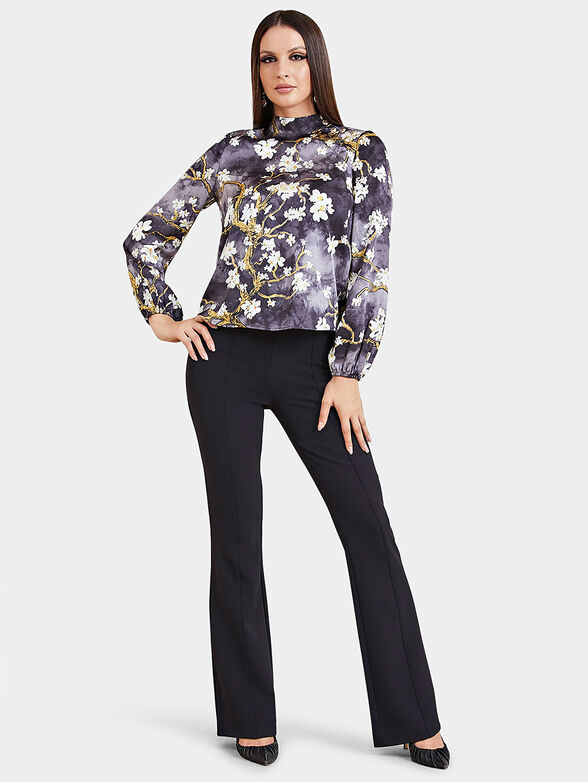 BLOSSOM black blouse with floral motifs - 2