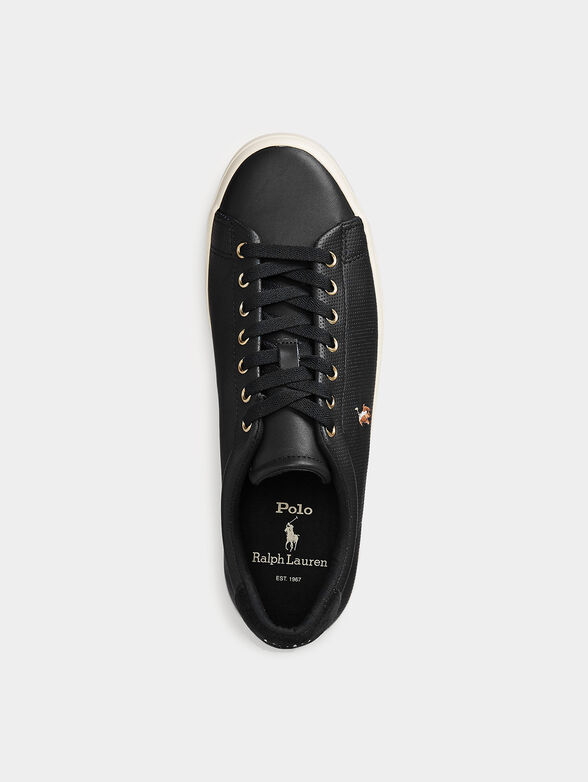 LONGWOOD black leather sports shoes  - 4